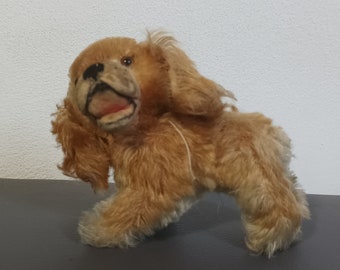 Vintage Steiff Mohair Cocker Spaniel Hund mit Glasaugen