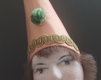 Muñeco payaso de tela vintage, hecho a mano, 47 cm