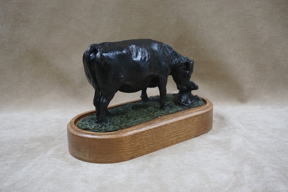 Vache Avec Veau Nouveau Ne Vache De Boeuf Bebe Veau Angus Etsy