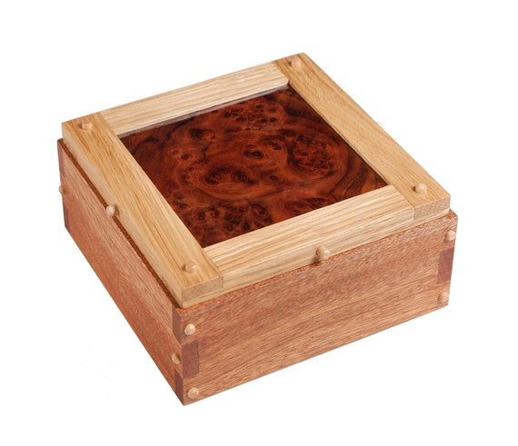 Decorative Small Wooden Box. Handmade Jewelry Box. Unique Memory