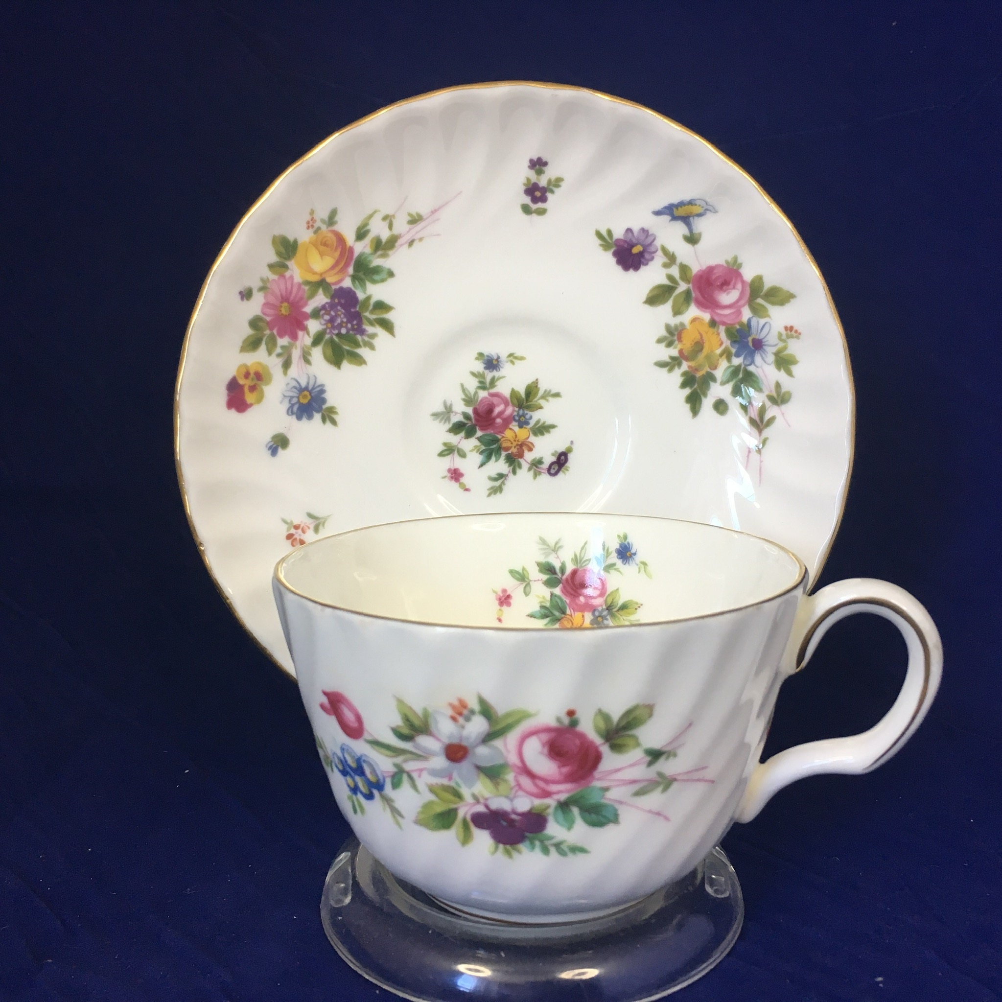Minton MARLOW S309 Bone China Flat Tea Cup and Saucer Etsy