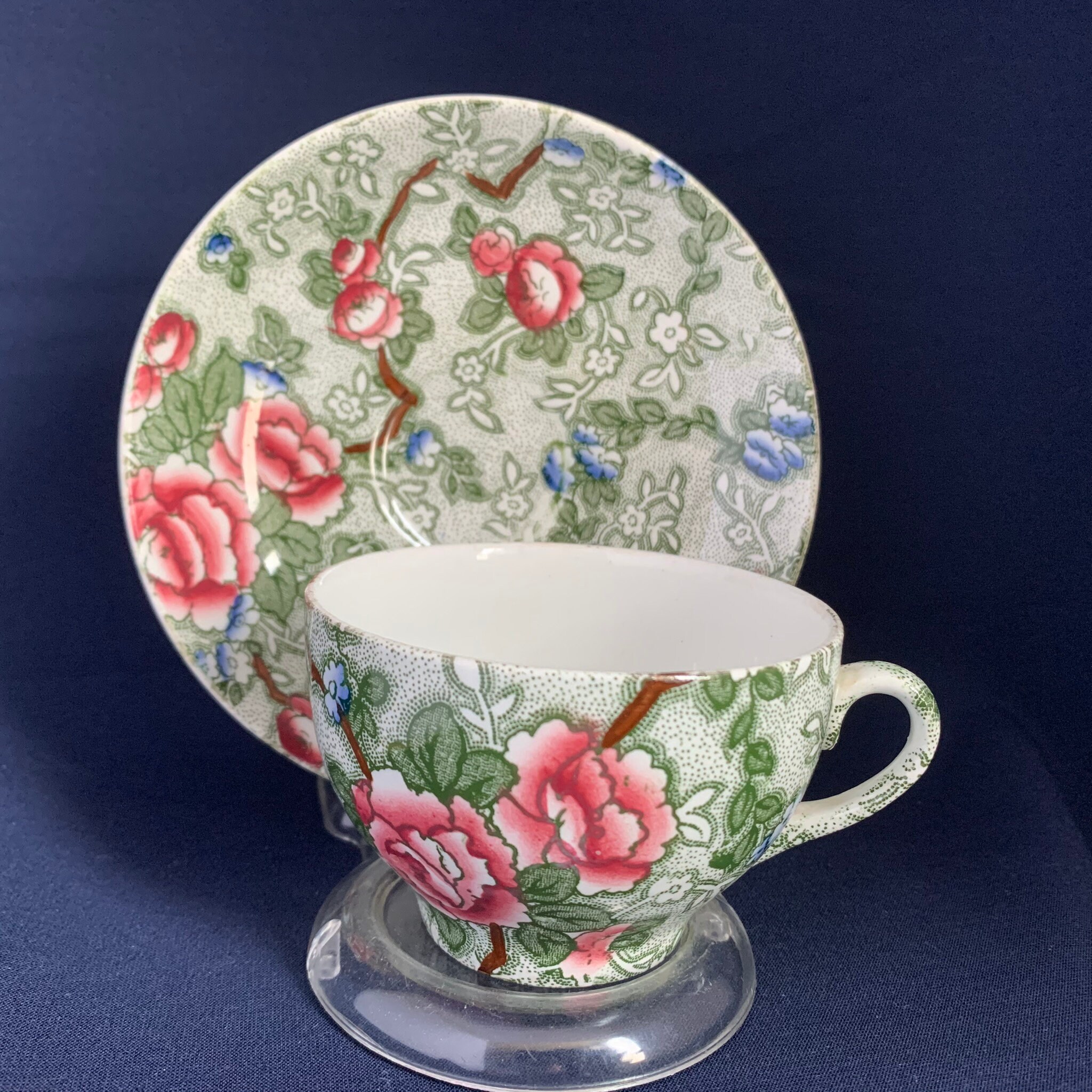 Kitchen & Dining Home & Living Green with pink & blue flowers 3