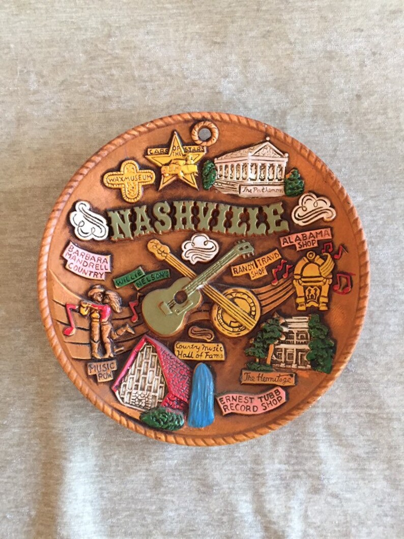 Ceramic Nashville Souvenir Plate Picture