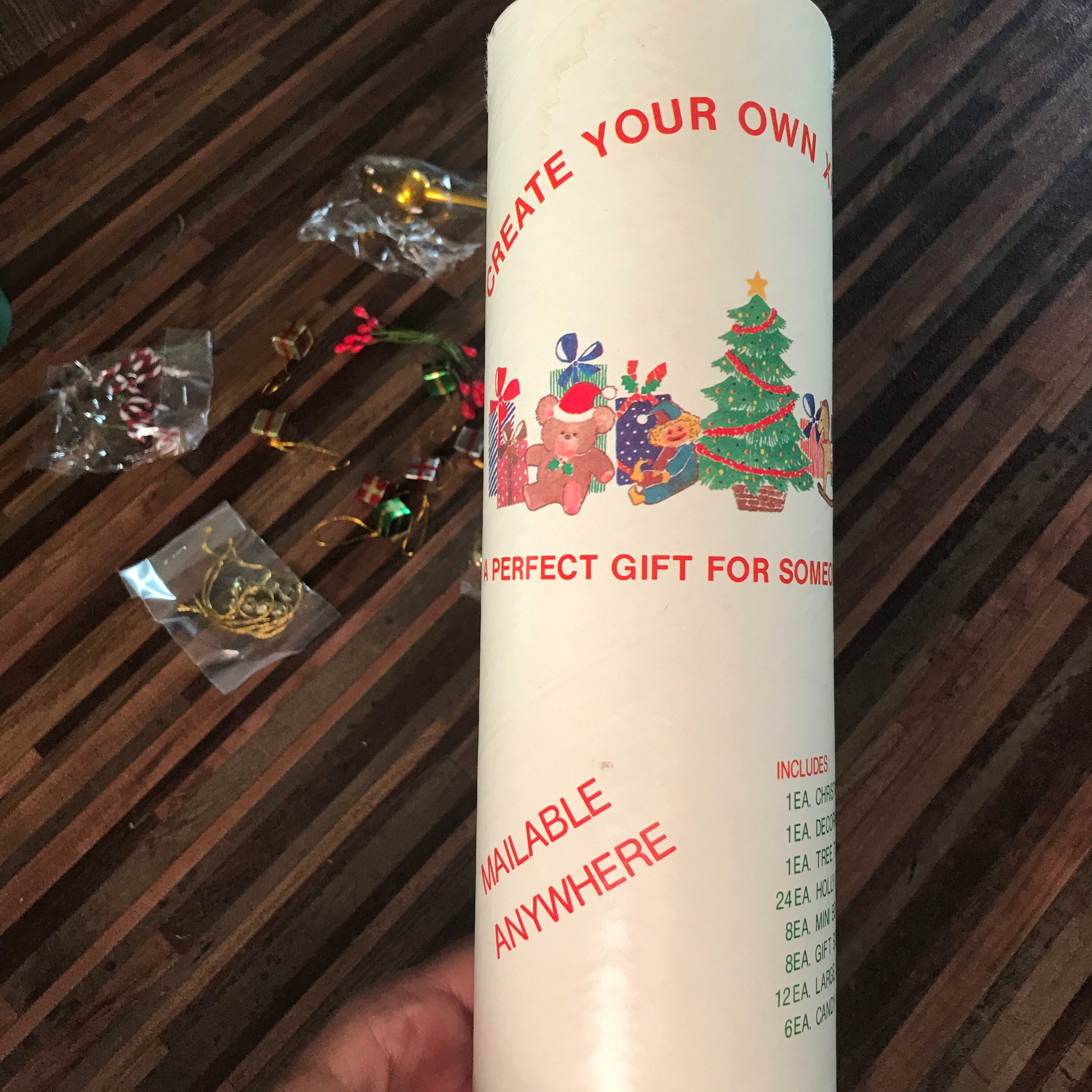 Vintage Mailable Christmas Tree with Ornaments Etsy