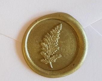 Fern wax seal stickers - Botanical Foliage Wedding invitation leaf Native rustic wax self adhesive envelope for printable template download