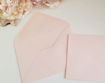 Pink 5x7 envelopes - Pastel Blush fit 5x7 printable template download invitation Sydney Australia - ideal hand calligraphy Euro Flap