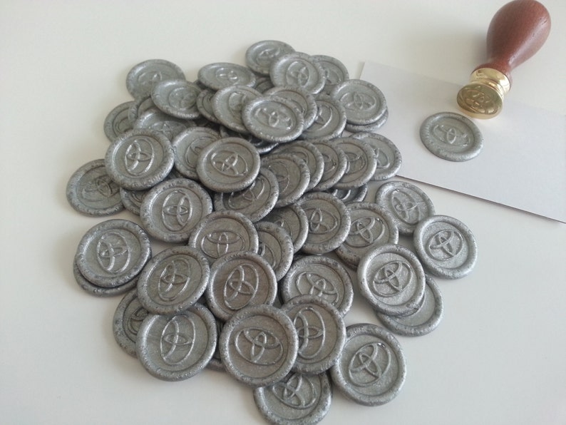 Personalised Premade Self Adhesive Designer Wax Seal Stickers Gold