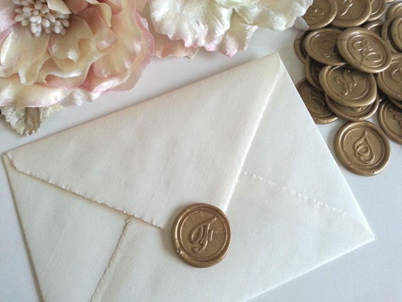 Curly Font Monogram Wax seal Sticker F