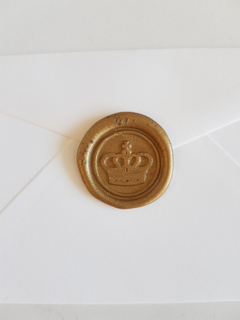 Crown Wax Seal Stickers Royal Princess Tiara Crest Corporate Stamp Self