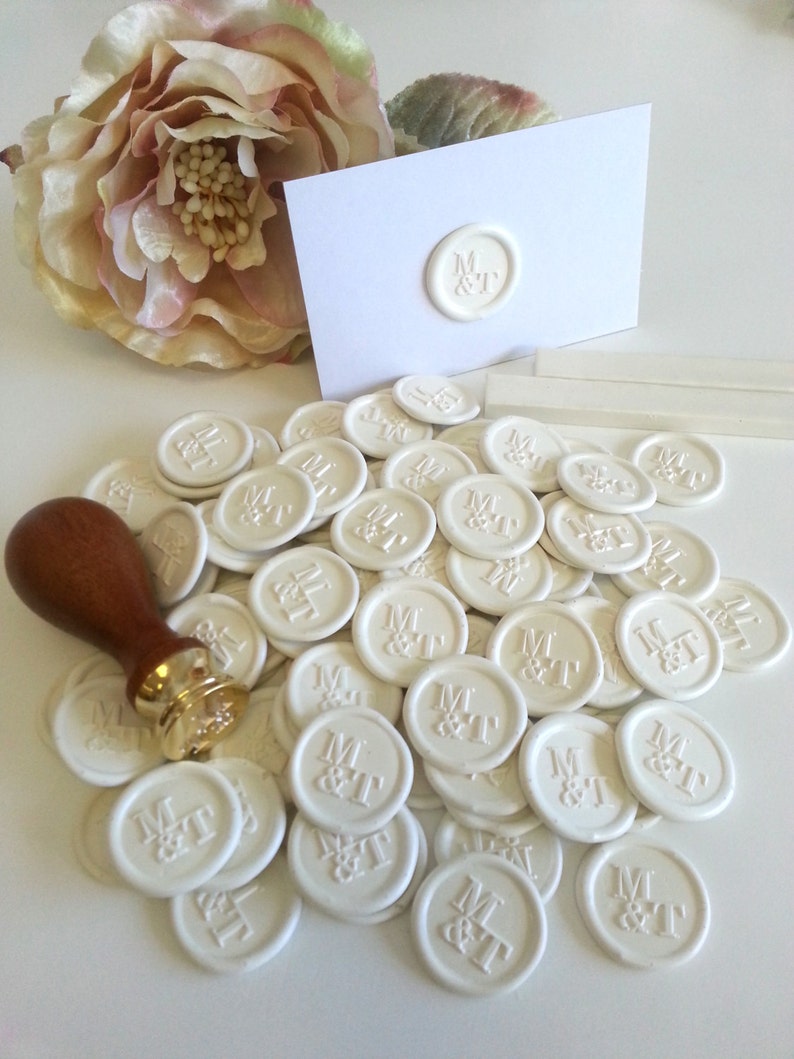 Personalised Premade Self Adhesive Designer Wax Seal Stickers Gold