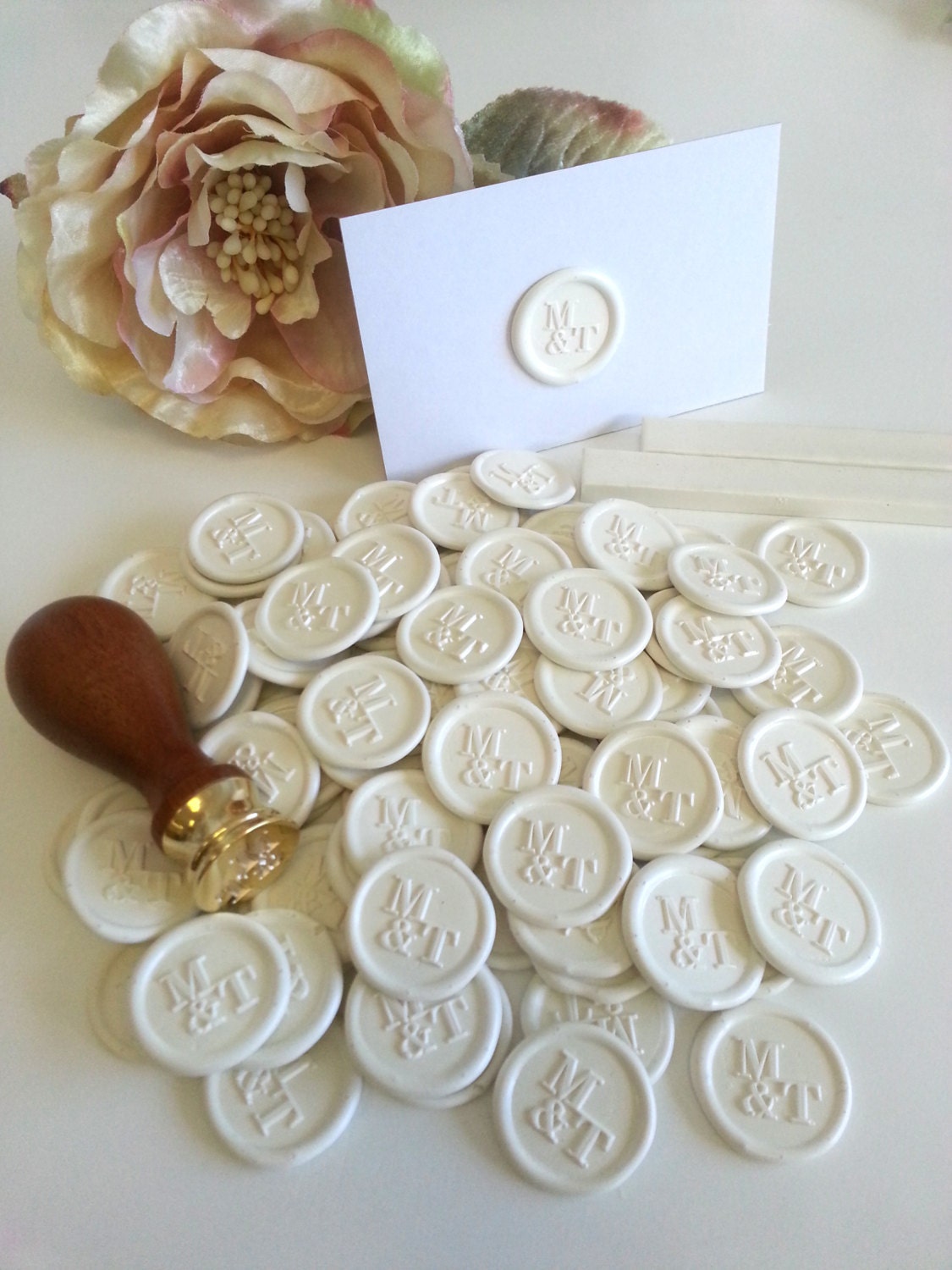 Personalised Premade Self Adhesive Designer Wax Seal Stickers Gold