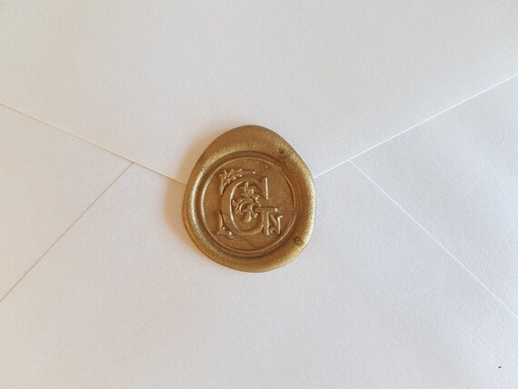 Curly Font Monogram Wax seal Sticker F