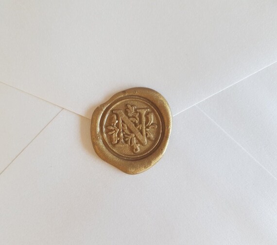 Curly Font Monogram Wax seal Sticker F