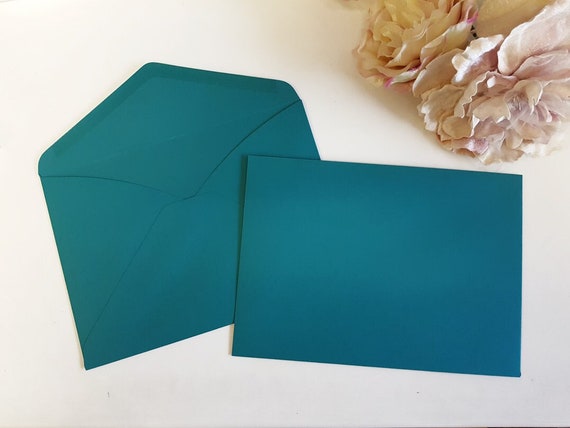 Teal C5 envelopes - Turquoise Aqua Green Sydney Australia Euro Flap hand calligraphy fit A5 printable template download wedding invitation