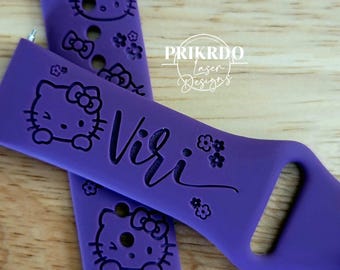 HK Kitty + Bows  Personalized-Engraved Watch Band compatible for the Samsung Smartwatch 20mm & 22mm HK Kitty Inspired