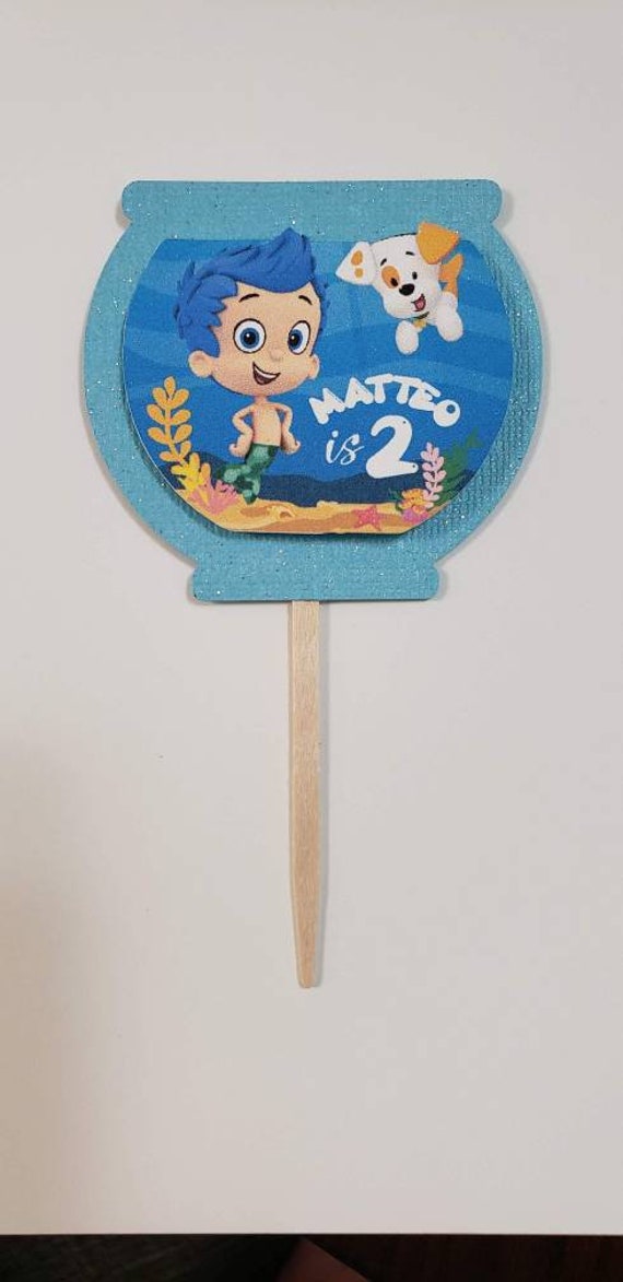 Bubble Guppies Fish Bowl Cupcake Topper Personalized Etsy