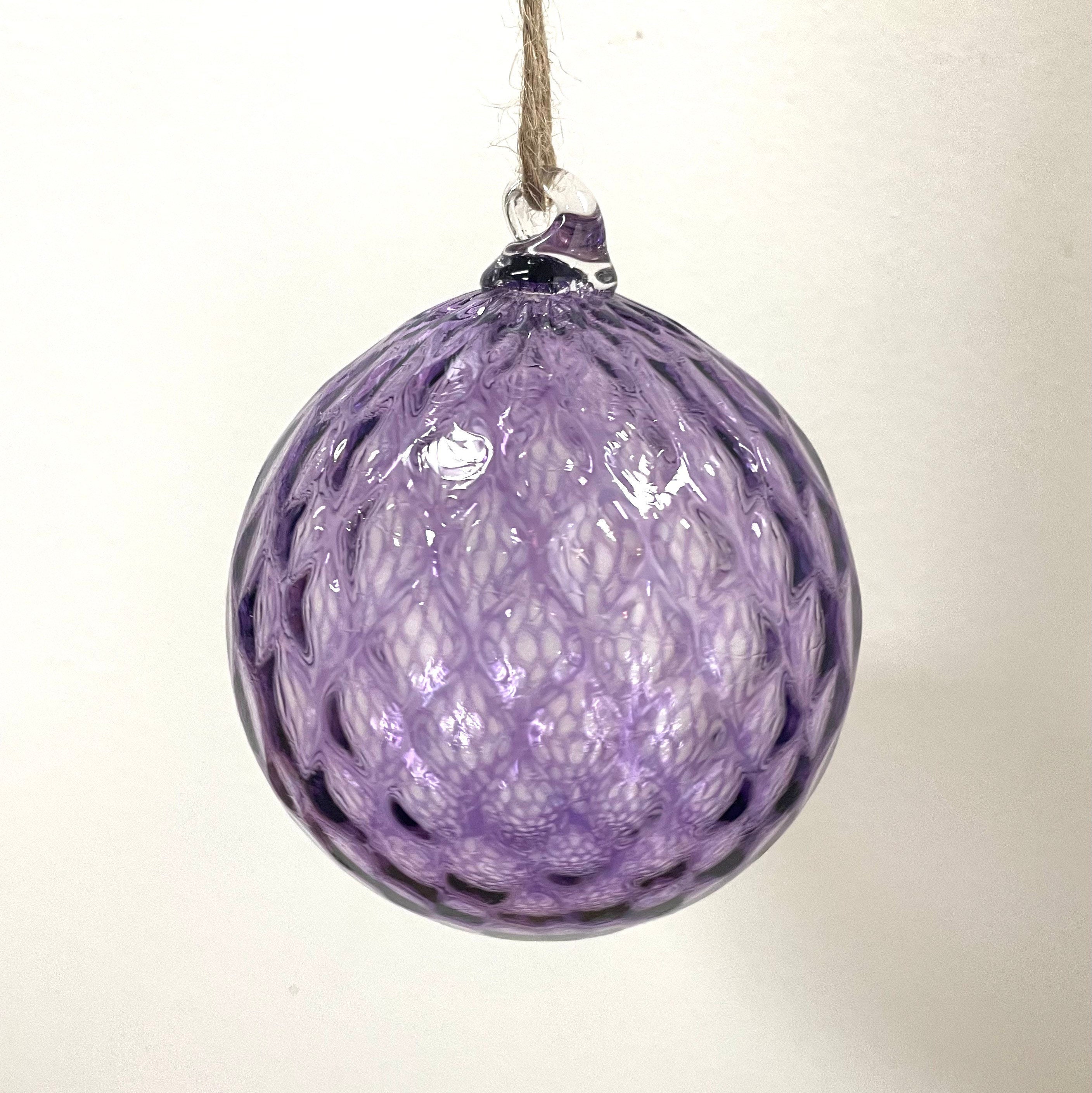 Purple Blown Glass Ornament Etsy