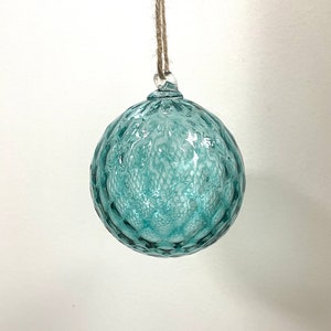 Aqua Blown Glass Ornament