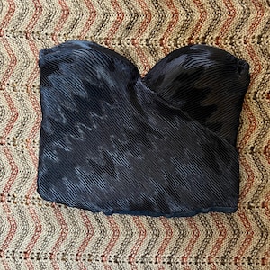 RARE Vintage La Perla Navy Corset Pleated