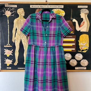 Vintage Plaid Midi House Dress