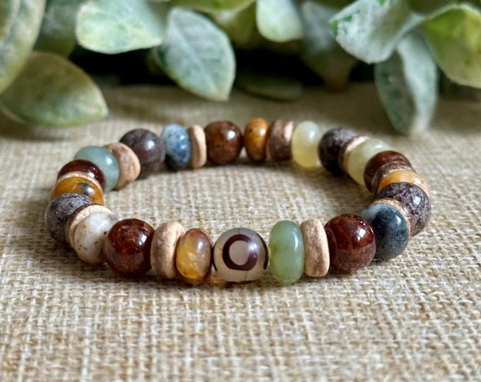 Good Fortune Bracelet | Garnet Jade Obsidian Bracelet | Good Luck Bracelet | Prosperity Gemstone Bracelet | Grounding Protection Bracelet