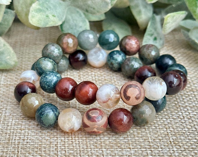 Roots (Chunky) | ~ Citrine ~ Mahogany Tigers Eye ~ Kambaba Jasper ~ Moss Agate