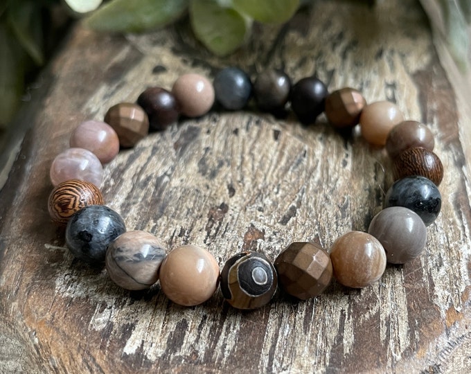Grounded + Protection Bracelet | Balance, Wisdom, Stability, Personal Growth, Root Chakra