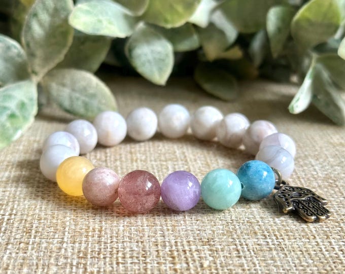 Serene 7 Chakra Bracelet | 10mm Chakra Gemstone Bracelet | Energy & Balance