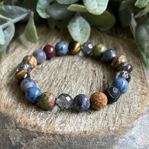 Erdige Empath Unterstützung | Negative Energie Kristall Armband | Edelstein-Kristall Schutz Armband | EMF