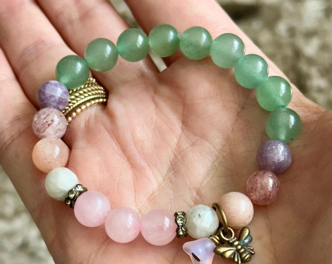 Bee Fertile Fertility Bracelet | TTC Crystal Bracelet | Trying To Conceive Gift | Moonstone Aventurine Fertility Jewelry