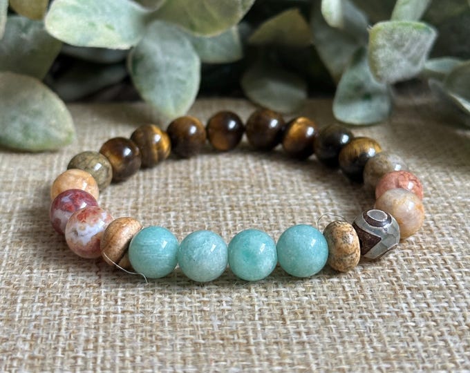 Ctrl + Alt + De-Stress | Amazonite, Picture Jasper, Moss Agate, DZI Agate, Tigers Eye