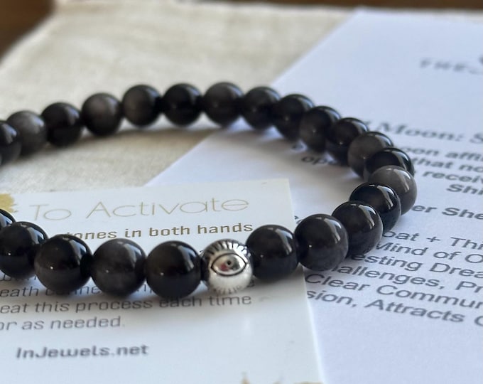 Full Moon: Silver Sheen Obsidian Mini