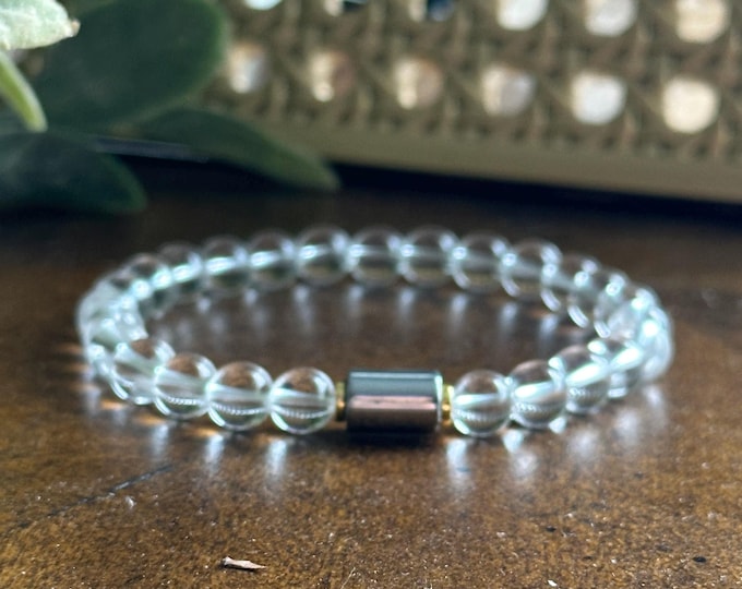 Amplified Magic Mini | Rock Crystal Quartz, Hematite