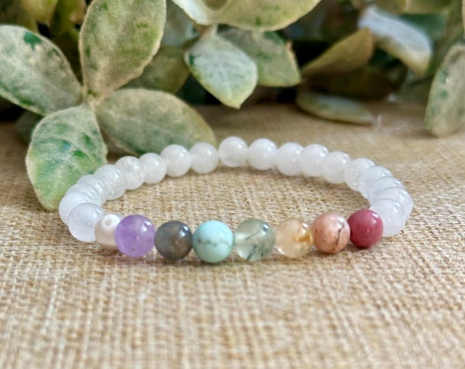 White Light 7 Chakra Mini | Seven Chakra Evil Eye Bracelet | Chakra Bracelet for Child and Adults