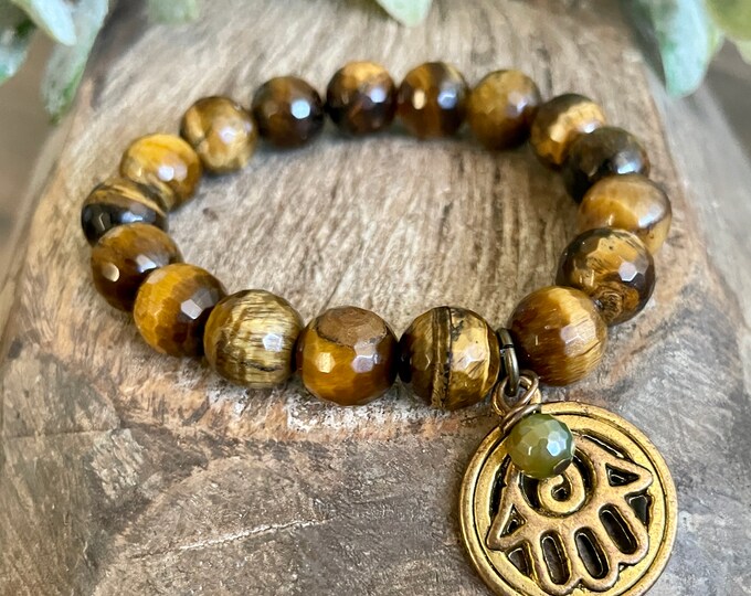 Tigers Eye | Hamsa | Green Sardonyx