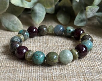 Stato d'animo: Soulful / Granato, Crisocolla, Cianite, Bloodstone