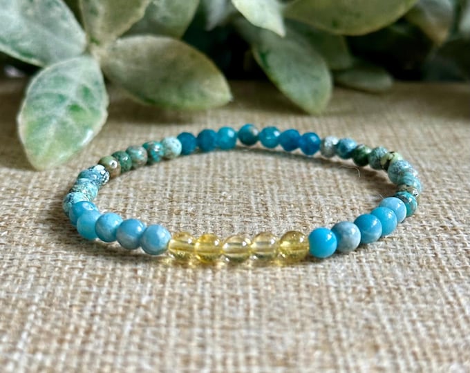 Happy & Healthy| Crystal Beaded Bracelet | Dainty Bracelet