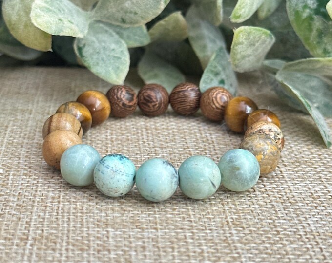 Keep Calm Chunky |  Agate, Picture Jasper, Tigers Eye, Robles Wood