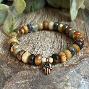 Flower Jade + Hamsa | Good Fortune, Abundance, Harmony