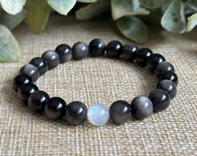Full Moon Silver Sheen Obsidian & Moonstone