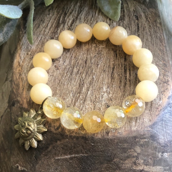 Bright Future | Solar Plexus Chakra Bracelet | Citrine, Calcite