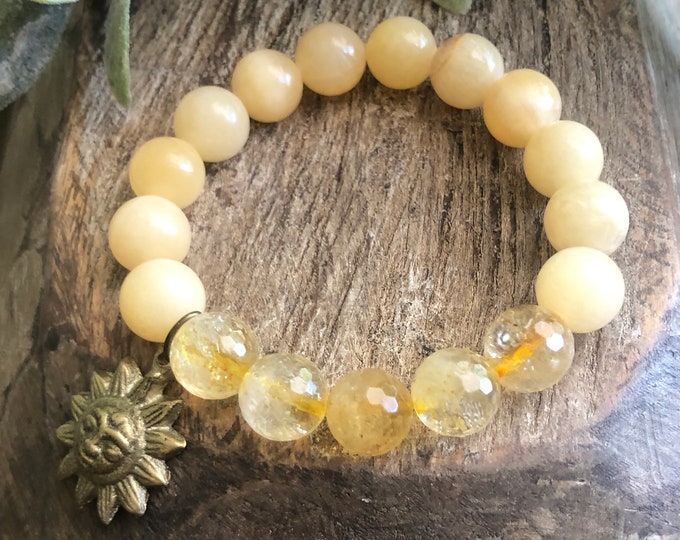 Bright Future | Solar Plexus Chakra Bracelet | Citrine, Calcite