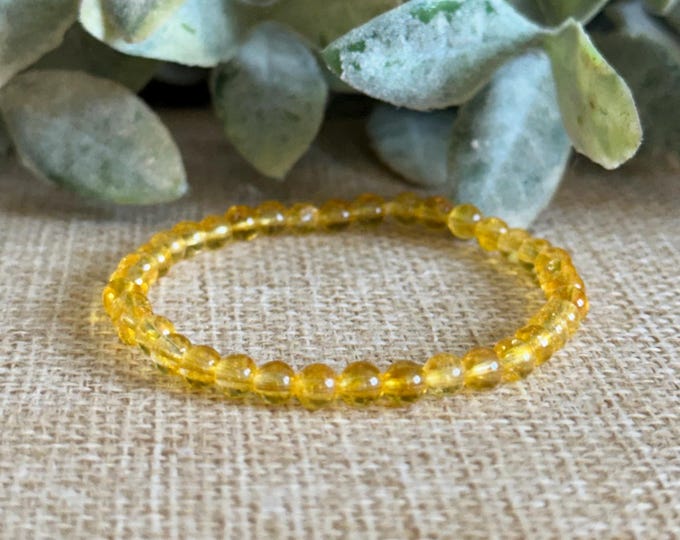CItrine Tiny Bracelet | 4mm Natural Citrine Gemstones