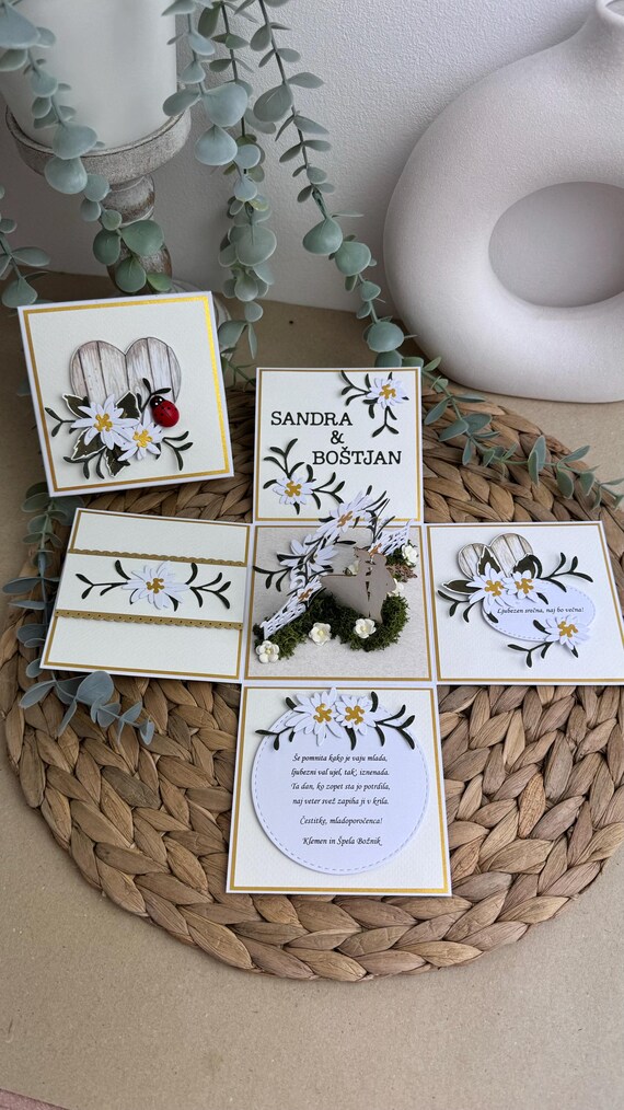 Personalized Wedding Explosion Box, Wedding Exploding Box, Personalized Wedding Gift,  Wedding 3D Box, Wedding Card, Wedding Card Box