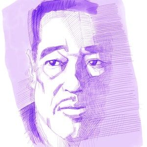 Duke Ellington, Portrait Print, 8" X 10". Hand-signed by artist.