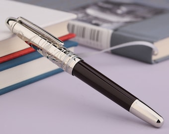 Rivet Pearl Top Writing Pen Moonman M1000 Handmade Wood Fountain Pen BOCK Nib