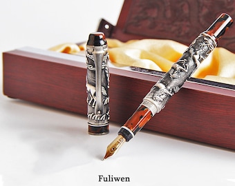 Beautiful Maple Leaf Pattern Acrylic Gift Pen Fuliwen Fine Nib Fountain Pen