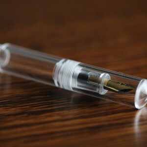 czxwyst Majohn Wancai Mini Transparent Pocket-Size Eyedropper Fountain Pen Fine Nib 0.5mm Ink Pen (Bitter green