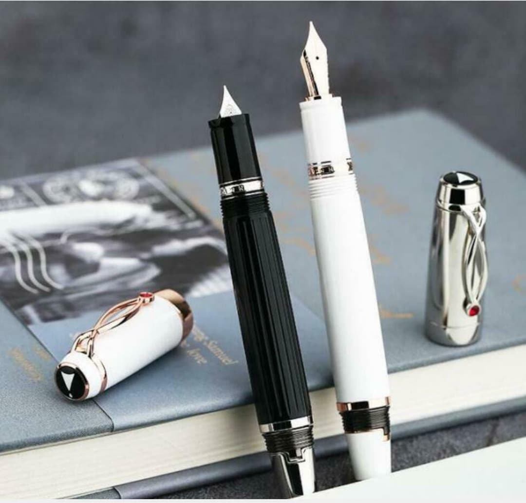 Majohn X1 Rotary Retractable Fountain Pen, Iridium Extra Nib Resin Pen Etsy