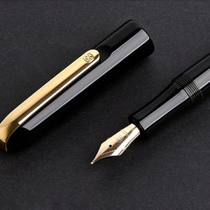 KACO Master 14K Gold Classic Elite Fountain Pen Alloy Case, Fine Nib Black Executive Pen, High-end Luxury Business Gift Pens image 3